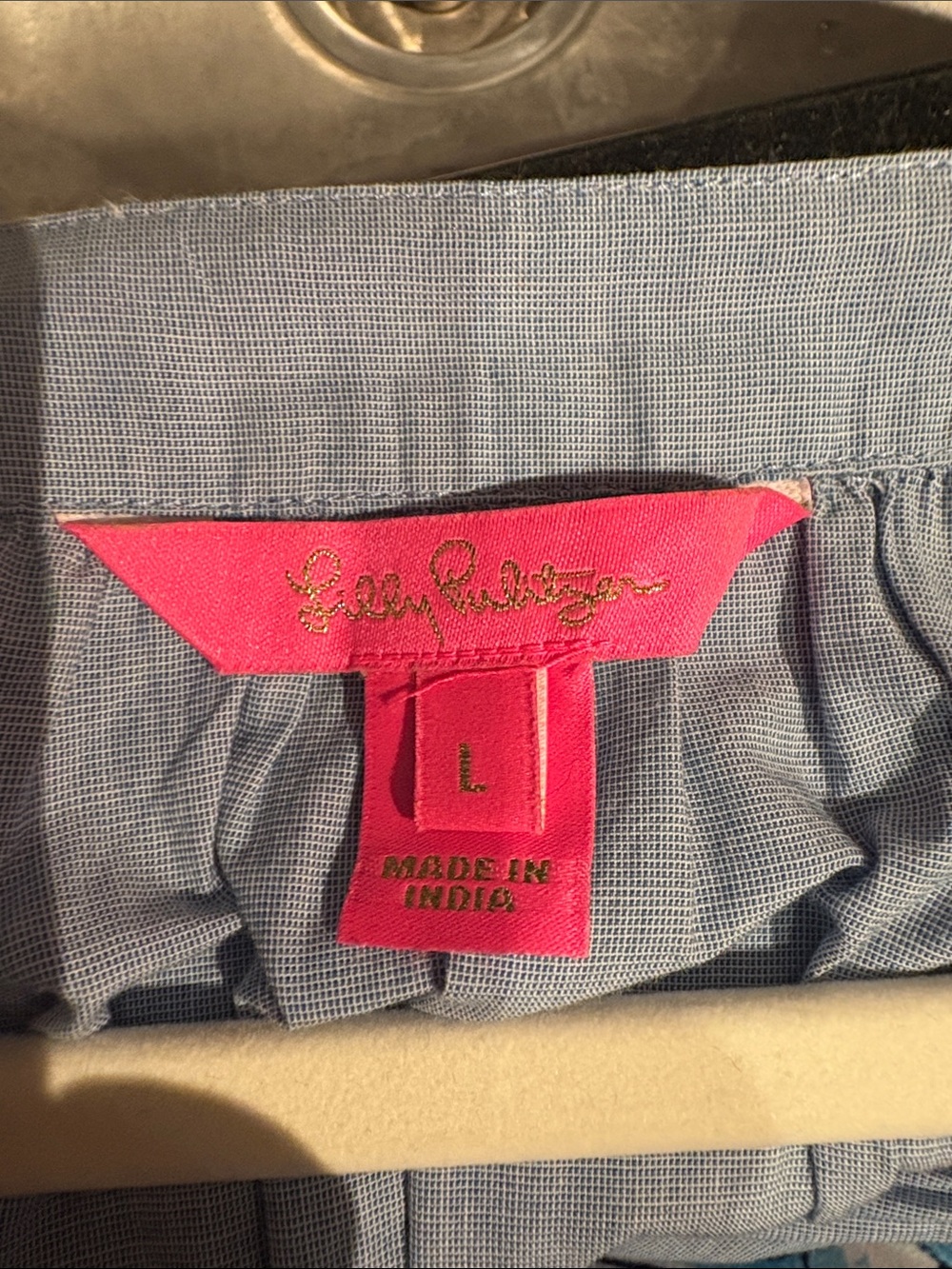 Lilly Pulitzer Light Blue Embroidered Peasant Blouse with Tassels - Picture 2 of 3